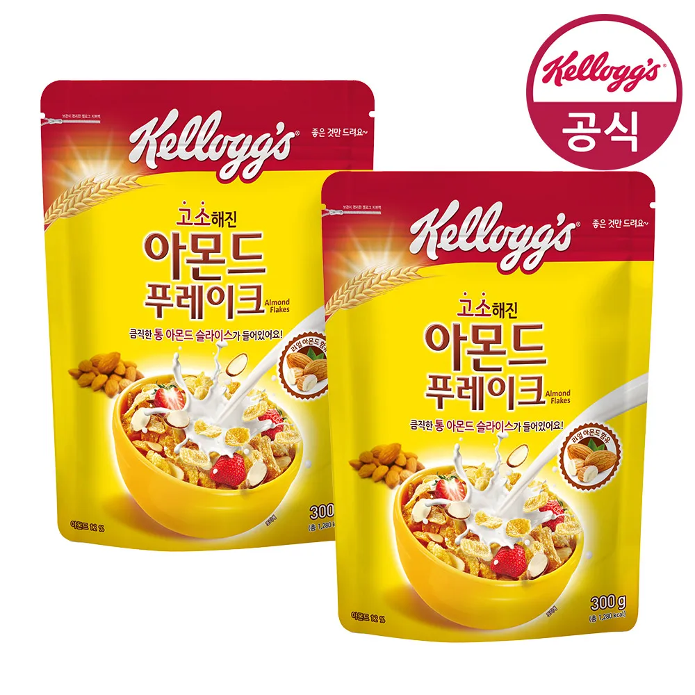 켈로그 시리얼 아몬드 푸레이크 300g x 2개