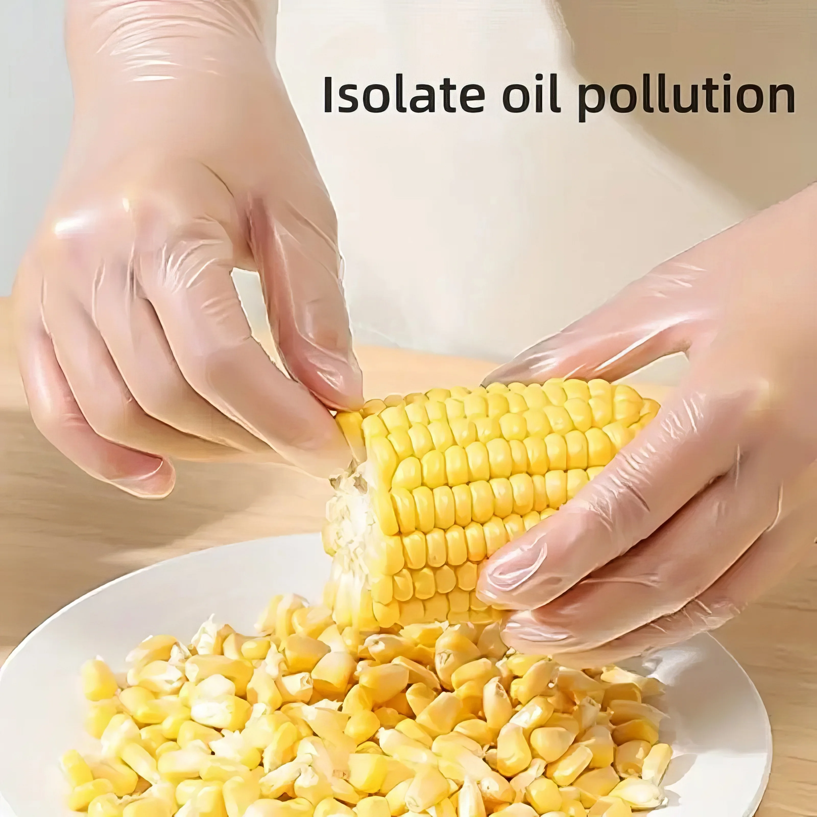 ถุงมือใสแบบใช้แล้วทิ้งเกรดอาหาร 300 ชิ้น ทนน้ำมันและน้ำ เครื่องมือพิเศษสำหรับการนวดและอบในครัว
