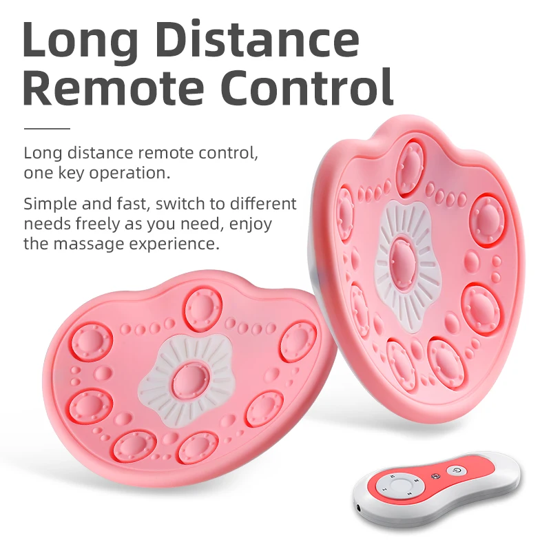 1PCS Electric Breast Massager with Heating&Smart Vibration USB Charging Wireless Remote Anti-Sagging Care Silicone Pad for Women view 4