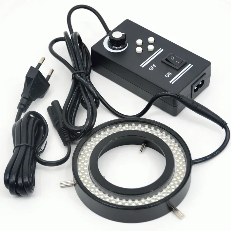 FYSCOPE 144 LED czterostrefowy mikroskop lampa pierścieniowa z adapterem 90-240V mikroskop led Light duży rozmiar 108MM Outsize — zdjęcie 2