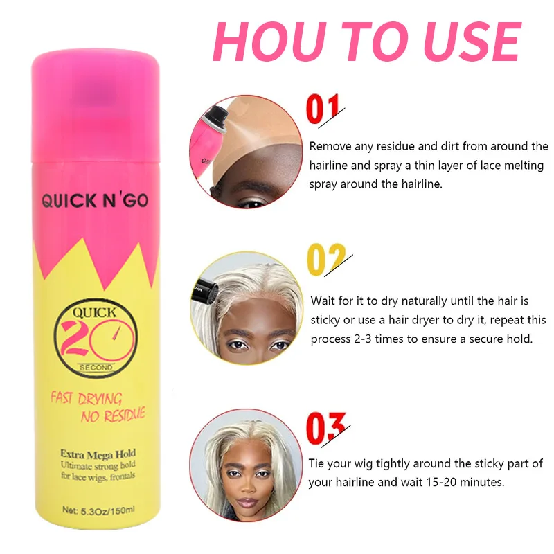 150ml Front Lace Wig Glue Spray To Melt The Wig Front Lace Wig Glue Melting Spray Melting Spray Long Lasting Spray For Lace Wigs
