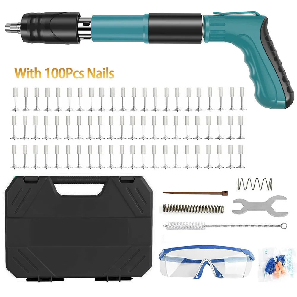 Mini Stalen Schiethamer Handheld Klinknagelpistool Betonnen Muur Plafond Muuranker Draad Steken Apparaat Thuis Muurbevestiging Klinknagel Gereedschap