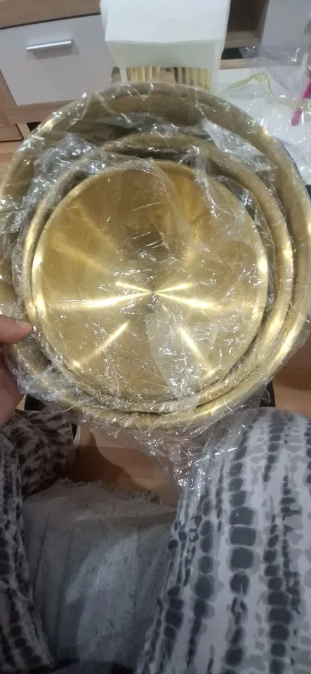 3Pcs A set of three stainless steel bowls for mixing, kneading dough, and serving salads, suitable for kitchen use. photo review
