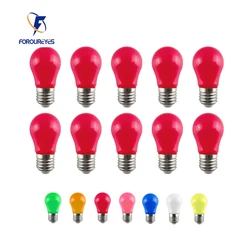 10pcs Colour E27 LED Bulb 220V 2W A45 Lamp Red Blue White Yellow Pink PC Outdoor Camping Decoration Festival Colorful Bulb Lamp