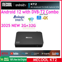 [Genuine]Global version MECOOL KT2 android DVB-T2 TV Box dvb t2 hybrid Amlogic S905Y4 Chromecast 2.4G&5G wifi 4K android 12 vs K