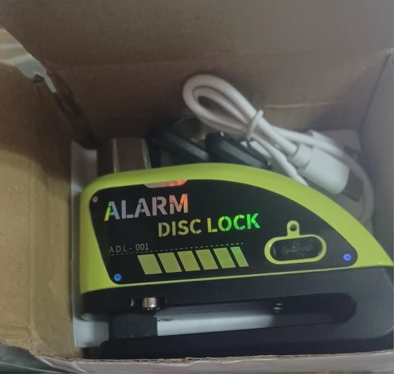 BikerZoneZ Guardian Lock — Rechargeable Alarm Disc Lock