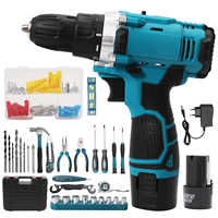 12V Battery Impact Screwdriver Multifunctional Cordless Drill Power Tool 25+1 Torque Setting 2 Gear Speed Electric Screwdriver