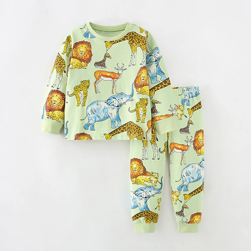 Quality Combed Cotton Sleepwear PJ's Baby Boys Clothes Sets Kids Cartoon Pajama Sets Homewear Casual Children Clothing Nightgown