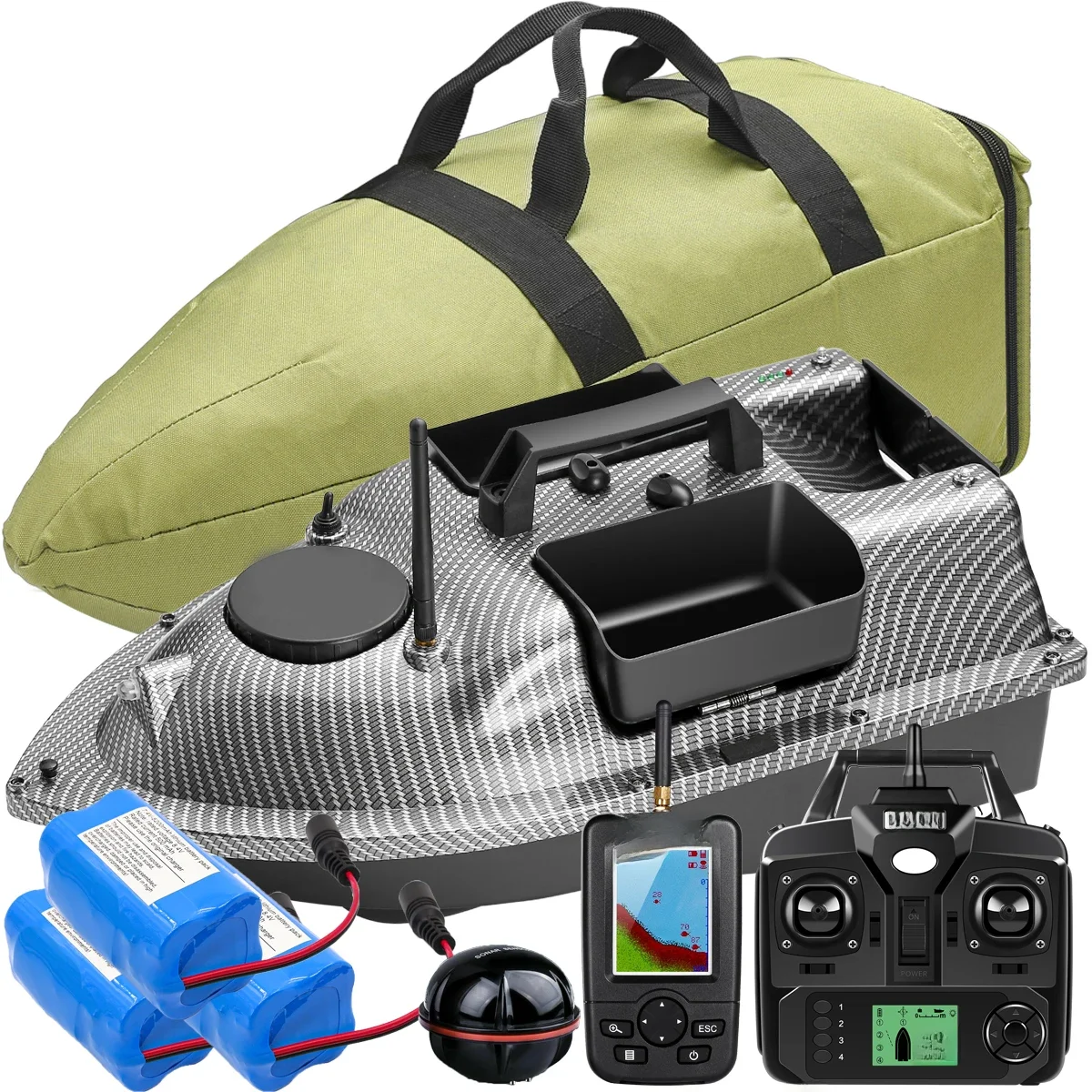 500M GPS Visaas Boot met 3 Hoppers Draadloze Sonar Sensor Fishfinder Afstandsbediening Lokken Karper Haak Aas Carry Speedboot - afbeelding 2