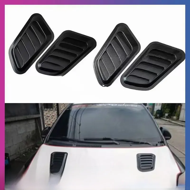 2Pcs Car Universal purpose fake exhaust port Exhaust hood Carbon fiber shark gills simulate exhaust port car decoration stickers