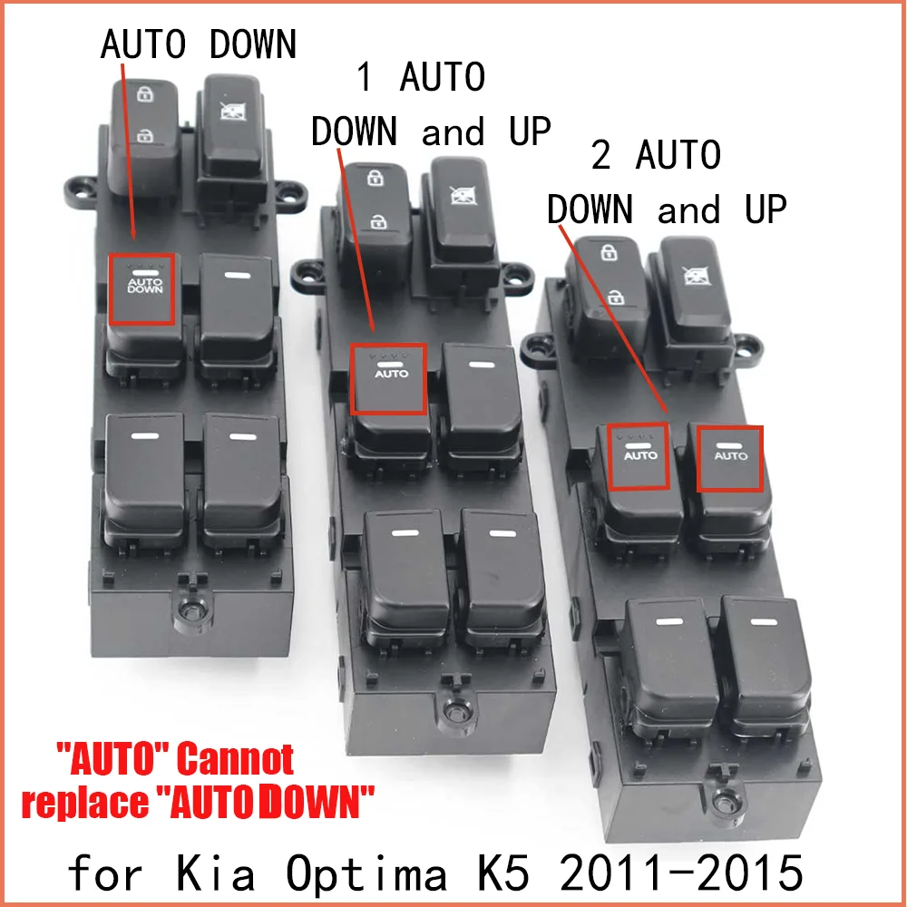 Master Power Window Switch 935702T510 935702T530 93570-2T510 For Kia Optima K5 2011-2015 2/4 AUTO Car Windows Spare Parts