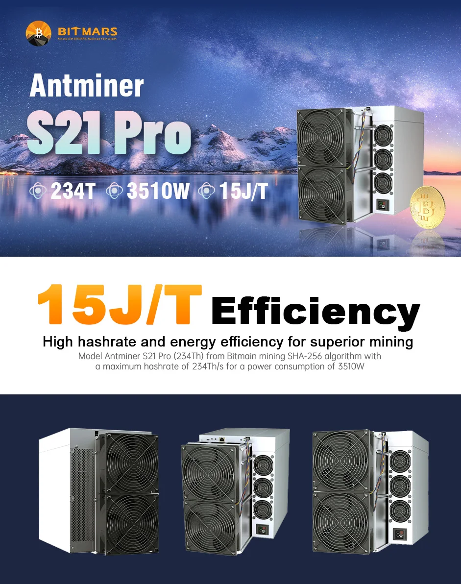 DC BUY 5 GET 3 FREE New Antminer S21 Pro 234T 15 J/T - PROMO OFFER