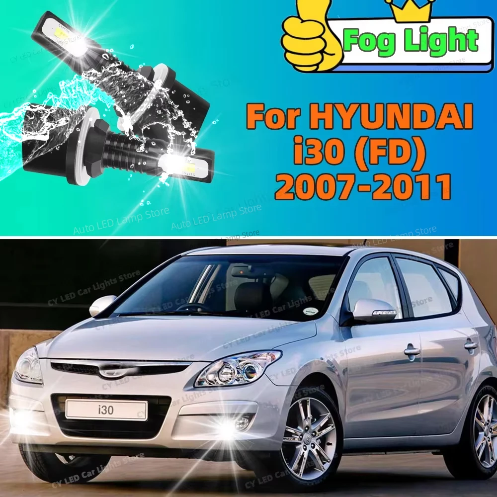 

For HYUNDAI i30 FD 2007 2008 2009 2010 2011 2x Front Fog Lights H3 Accessories Bulb 20000LM Ultra Bright Lamps Plug and Play