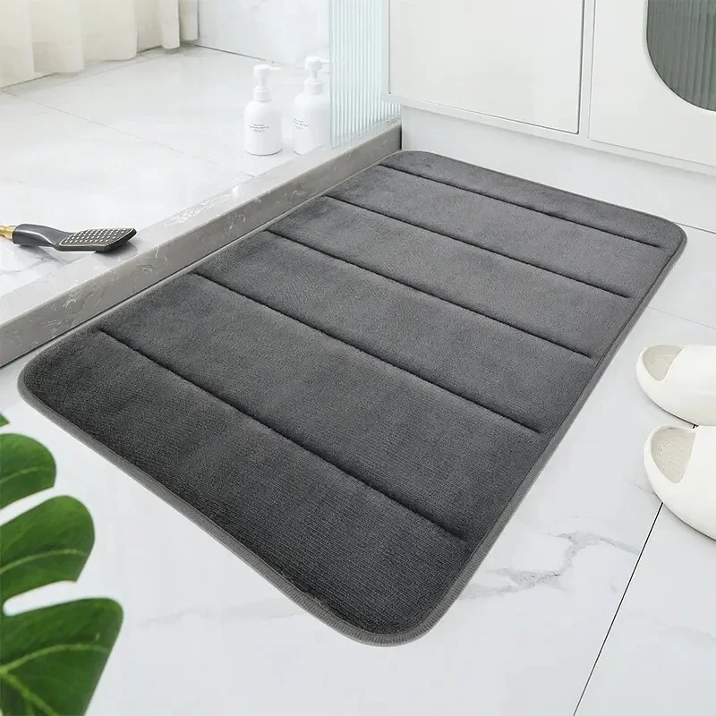 Tapete de veludo antiderrapante para banheiro, esteira rápida de absorção de água, lavagem rápida da