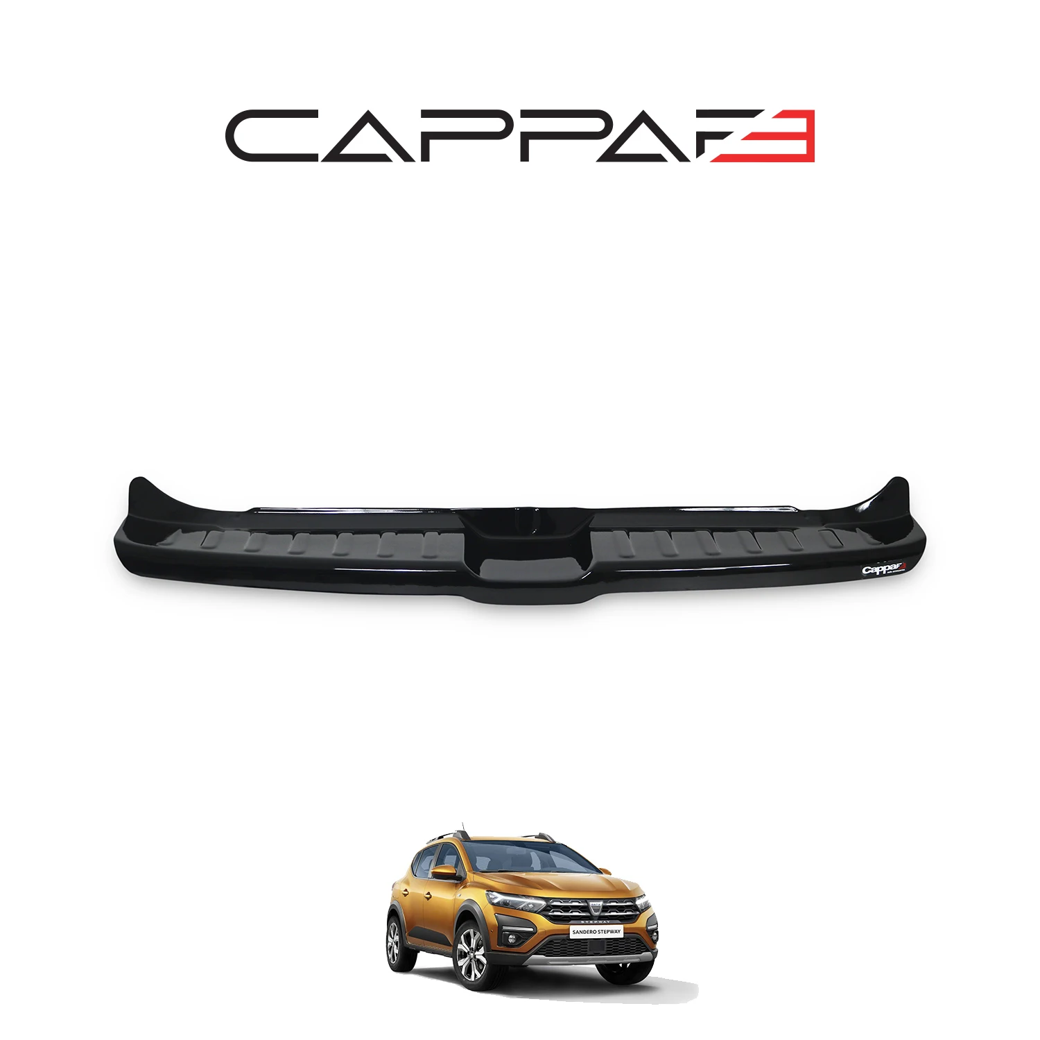 

For Dacia Sandero 2021 To 2024 Compatible Rear Bumper Sill Protection Glossy Black -- Diffuser Spoiler Front Lip Hood Tail Light