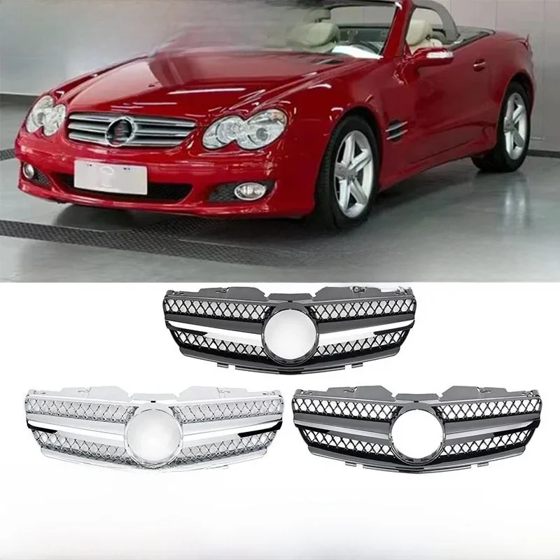 Voor Mercedes Benz R230 SL Klasse W230 2003-2006 SL500 SL550 SL600 2-Deur Convertible AMG Grille bovenste Grill Hood Mesh - afbeelding 2