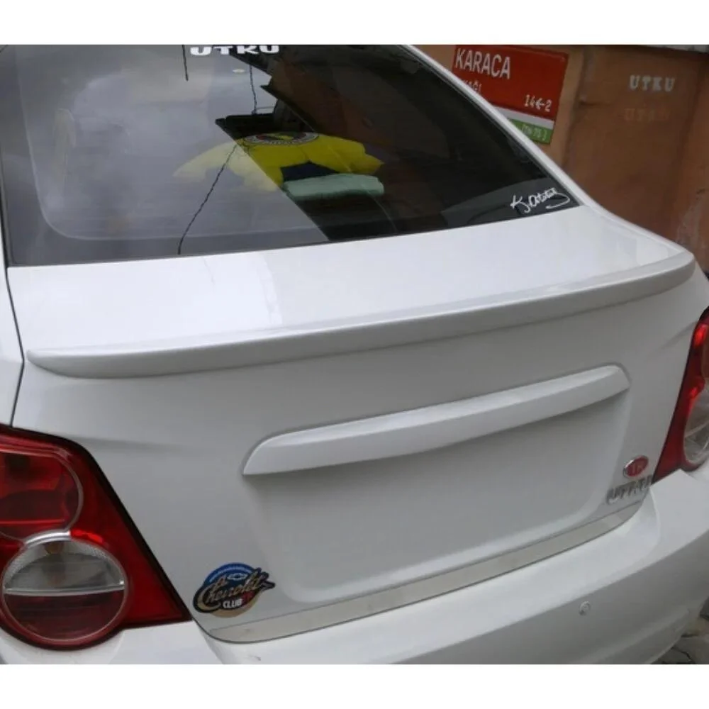 For Chevrolet Aveo trunk top Spoiler Fiber Fiberglass Material Rear Roof Spoiler Wing Trunk Lip Car Styling Fully Compatible