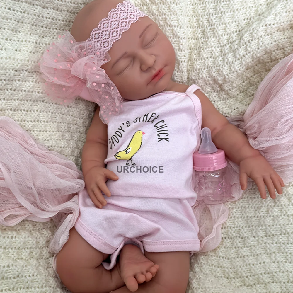 22 "Ultra Realistische Reborn Baby Meisje Zachte Siliconen Handgeschilderde Pop Voor DIY Model Verzamelaars Kerst/Kinderdag geschenken