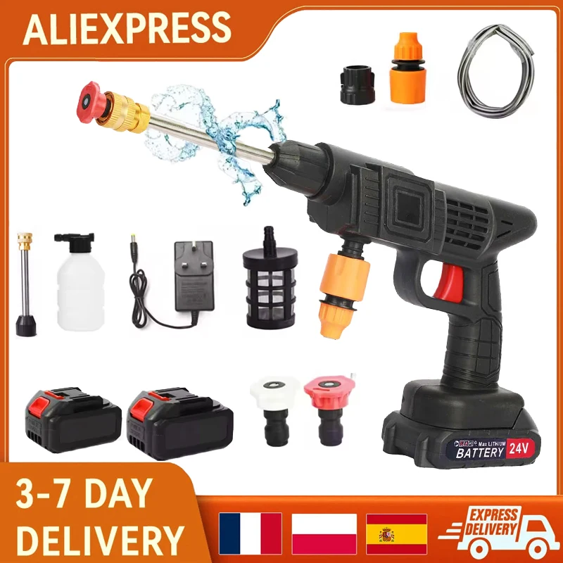 Portable Electric High Pressure Washer Rechargeable Car Wash Gun Cordless Electric Water Gun Foam Machine for Makita 24V Battery