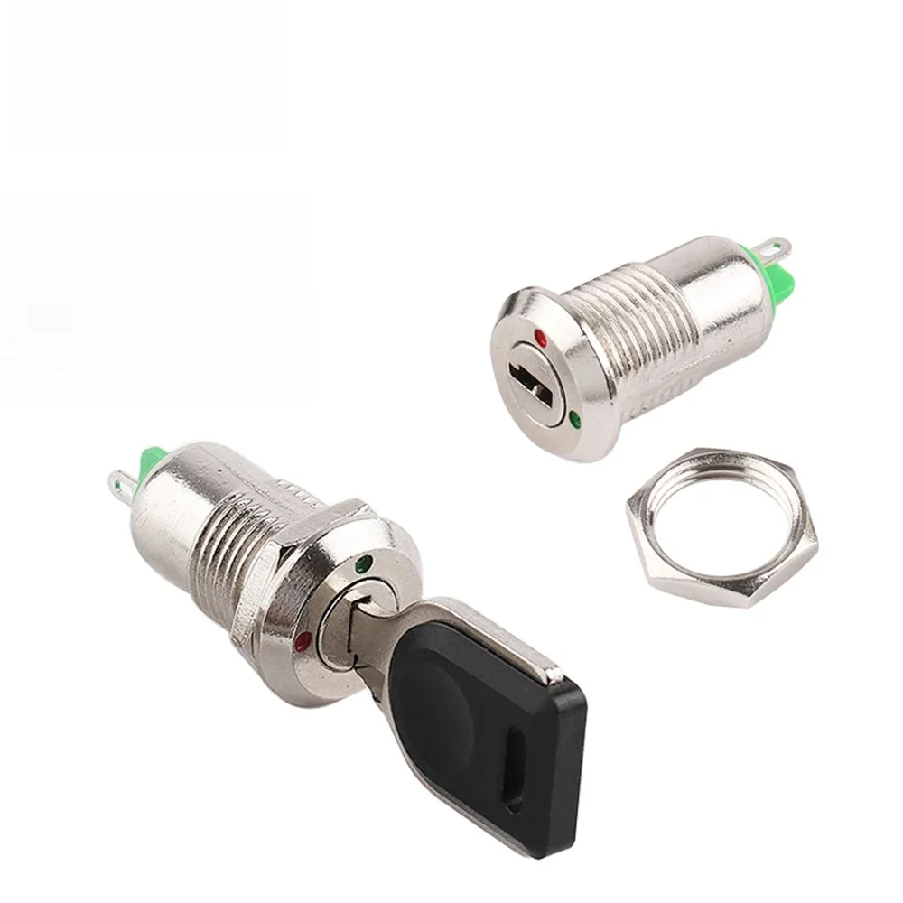 1szt 12mm Elektroniczny przełącznik kluczykowy ze stopu cynku z 2 kluczami ON OFF Blokada telefonu Bezpieczeństwo Przycisk zasilania Zaciski rurowe 2 pozycje 1A — zdjęcie 2