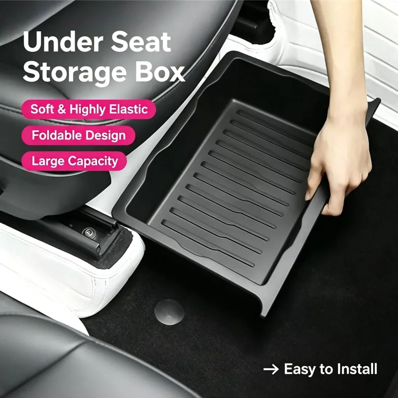 Under Seat Car Storage Box Organizer Hidden Drawer Holder for Vehicle Interior Organization Auto Accessories