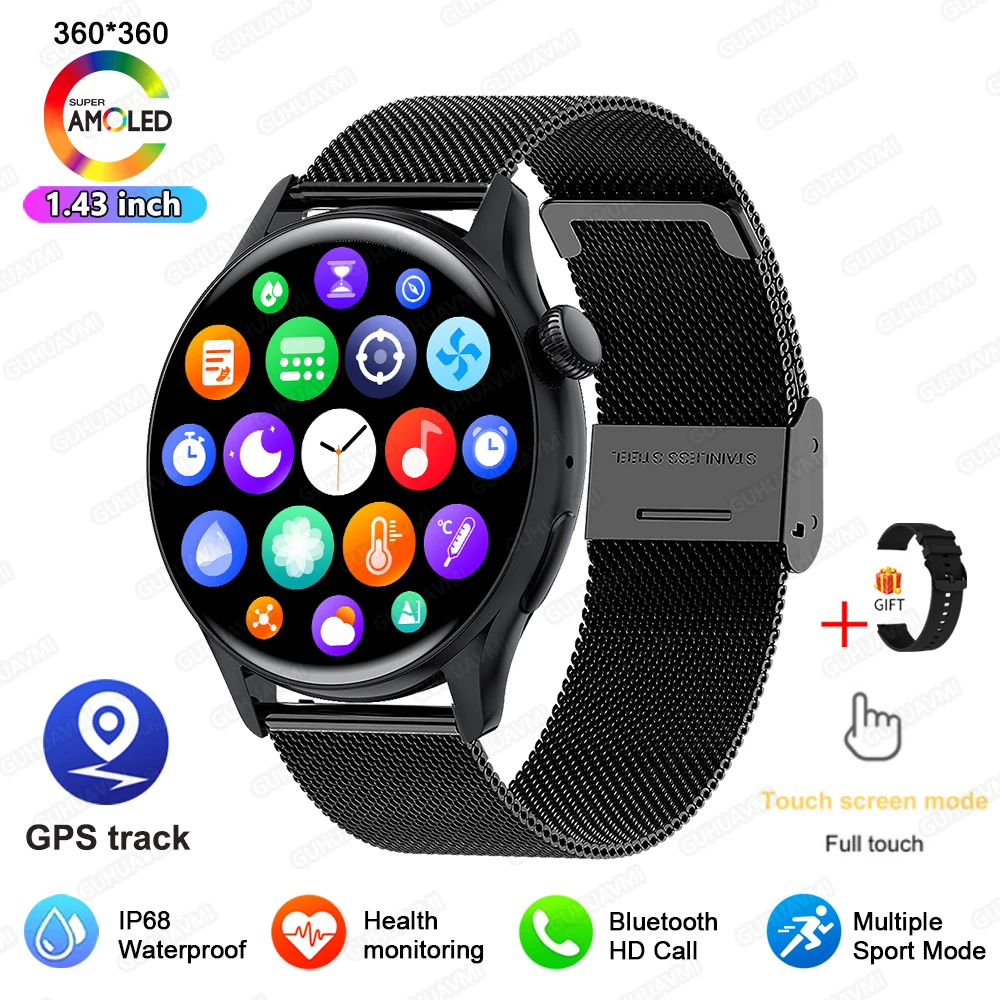 2026 Nieuwe Smartwatch Dames 1.43" Ultradun AMOLED HD Scherm Sport Fitness Armband Aangepaste Wijzerplaat Spraakoproep Dames Smartwatch