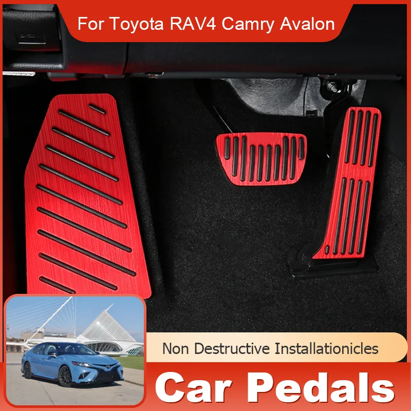 

for Toyota Camry Rav4 Avolon XA50 2022 2023 2024 Aluminum Car Fuel Accelerator Gas Brake Rest Foot Pedal Cover Pads Accessories