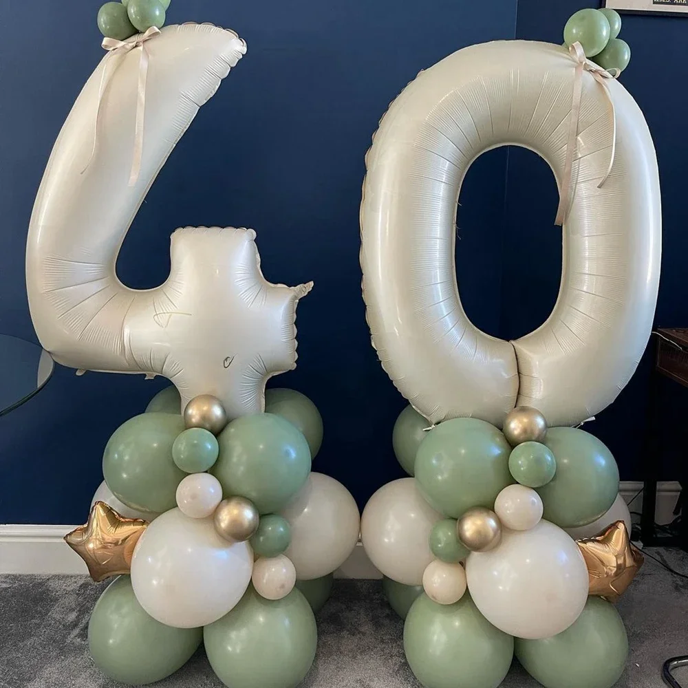 Ballons en forme de tour, couleur vert avocat, 32 pouces, 23 pièces, fournitures de décoration pour anniversaire d'enfants, 30, 40, 50