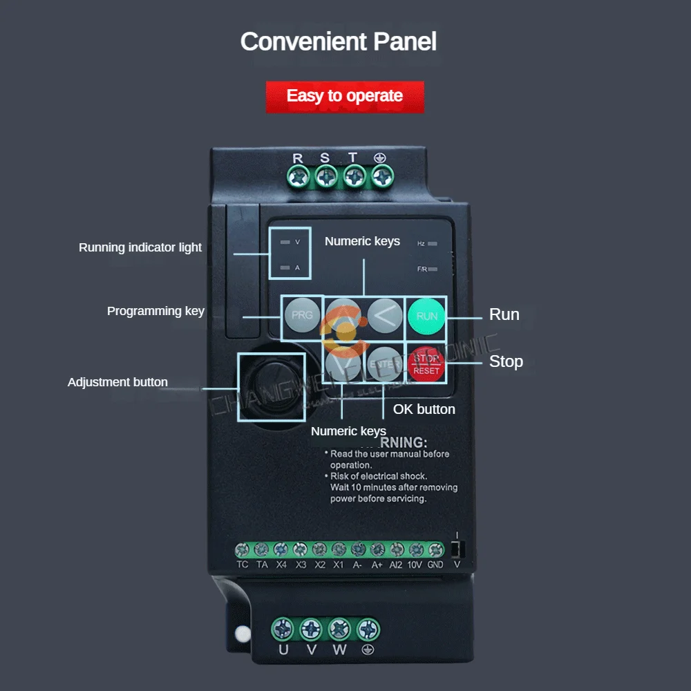 VFD HE200 Inverter 1.5KW/2.2KW/3.7KW/5.5KW Frequency Inverter Converter Variable Drive 3P Output Speed Controller For Motor CNC