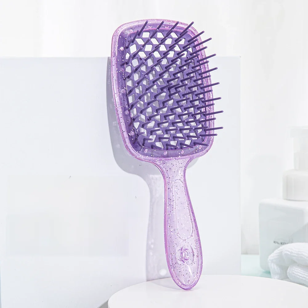Peigne à cheveux emmêlé, brosse à cheveux démêlante, peignes de Massage ajourés, brosses à cheveux bouclés et humides, pour Salon de maison, bricolage, coiffure, 1 pièce