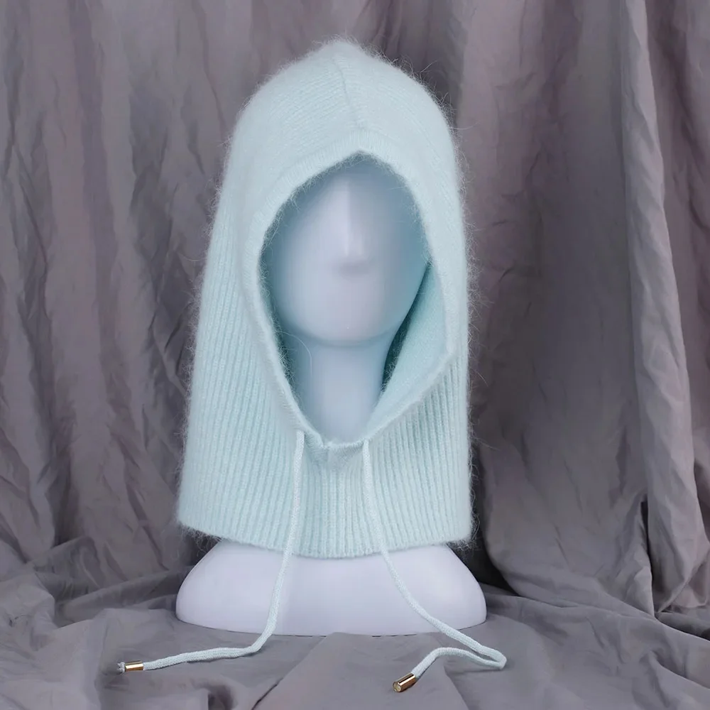 Chapeau d'hiver en vraie fourrure de lapin pour femmes, chapeaux chauds à la mode, mise à niveau, pull épais et étendu, écharpe, nouvelle collection 2022