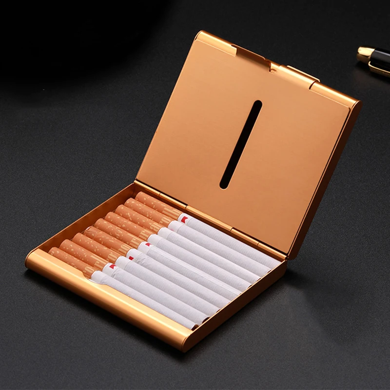 Metal Cigarette Case Portable Pocket Cigarette Storage Container Tobacco Holder Box Smoking Accessories Gift for Man