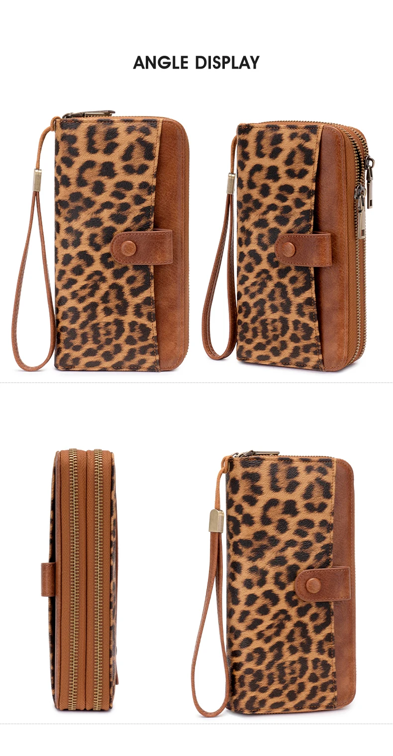 Stilvolle Damen-Langbörse mit Doppelreißverschlüssen, großer Kapazität, Akkordeon-Kartenhalter, Clutch, Retro-PU-Leder-Münzbörse, Unisex – Detail 17