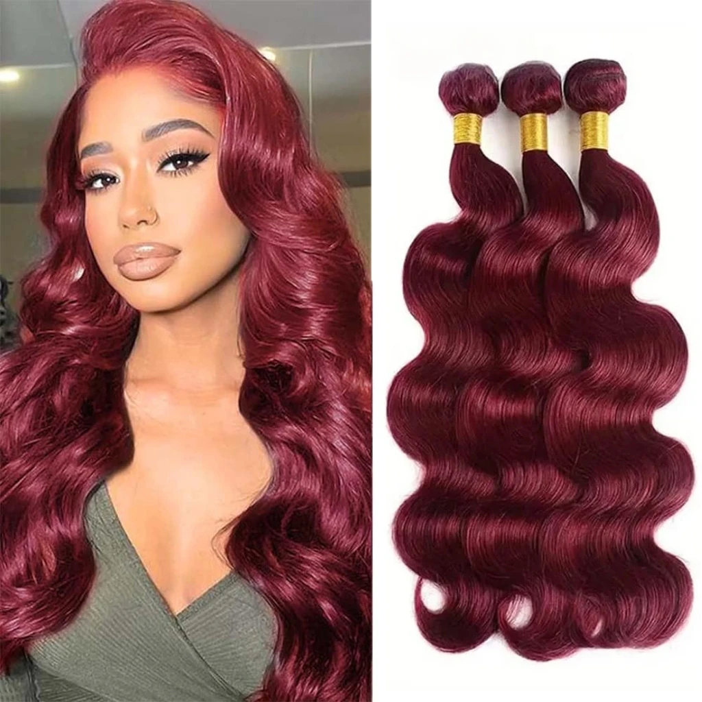 

99J Объемная волна Человеческие волосы 1 3 Пучки Винно-красные пучки Бордовые наращивания волос Винно-красные пучки объемной волны 99J Бордовые пучки