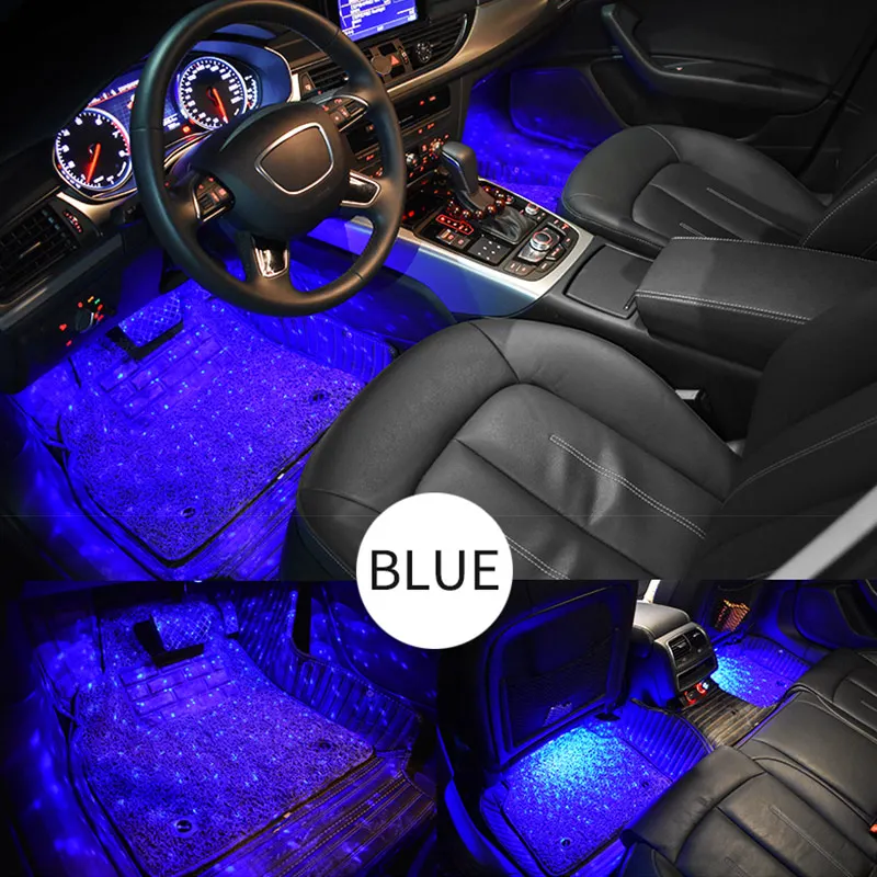 4Pcs Ambient Star RGB Control Light Starlights Star Light Multiple Modes Automotive Interior Decorative Party Lights