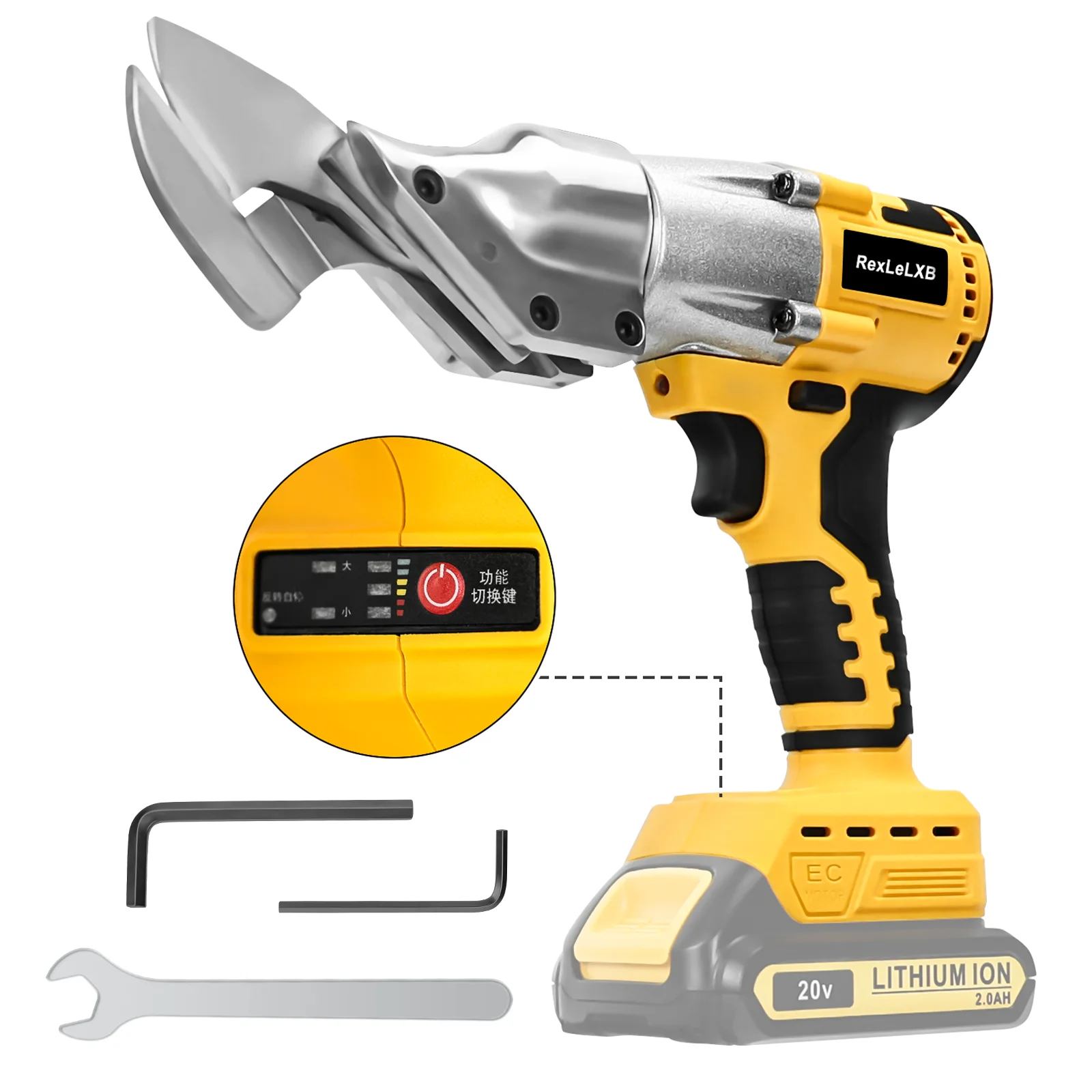 

Brushless Cordless Metal Shear for Dewalt 20V Battery 2 Variable Speed Electric Scissors Metal Cutting Tools (No Battery)