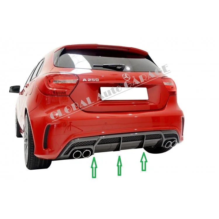 For Mercedes A-Class W176    2012-2015  AMG A180 A200 A250 Rear Bumper Attachment - Diffuser (Plastic)