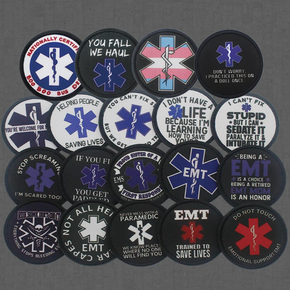 EMT MED Paramedic First Responder CAN'T FIX STUPID Humorous Patch, Funny Medical Emergency Tactical Badge Hook Loop Applique