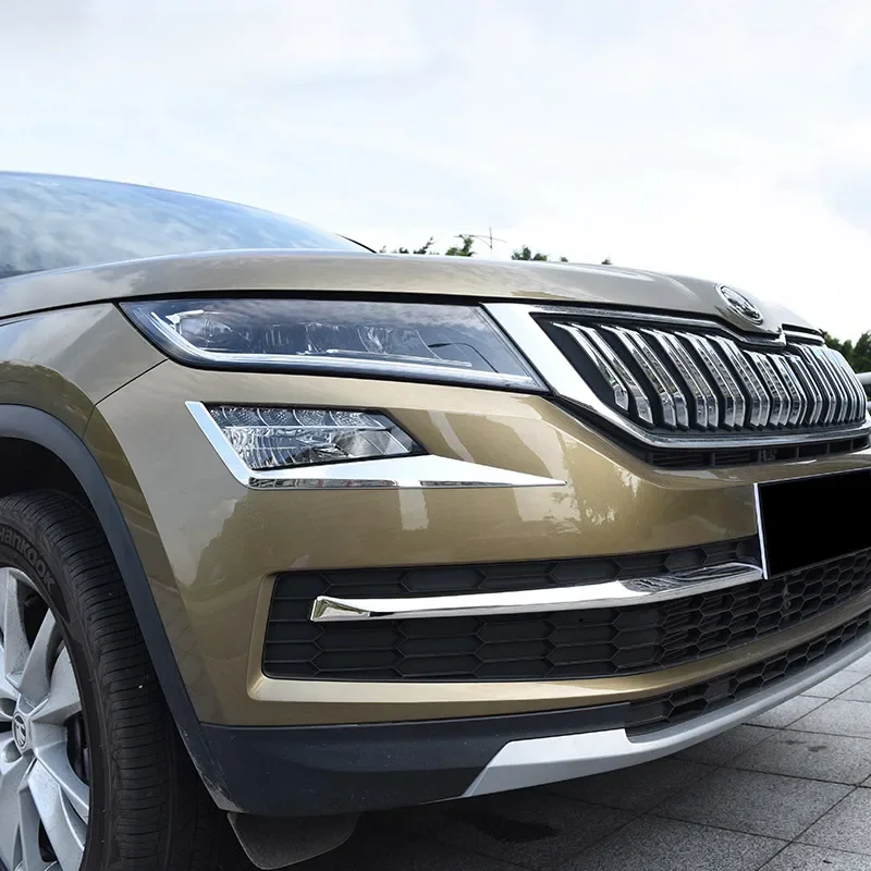 Vtear dla Skoda Kodiaq osłona świateł przeciwmgielnych przednia tylna karoseria światła przeciwmgielne dekoracja stylizacji samochodu zewnętrzne chromowane wykończenia akcesoria 2021 — zdjęcie 2