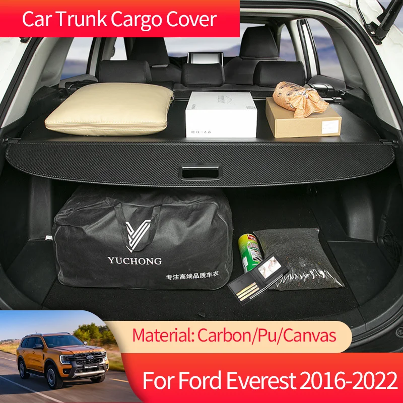 

Car Trunk Cargo Cover Luggage Storage Rear Boot Tray Security Shielding Shade for Ford Everest Endeavour U375 VT4 MK2 2016~2022