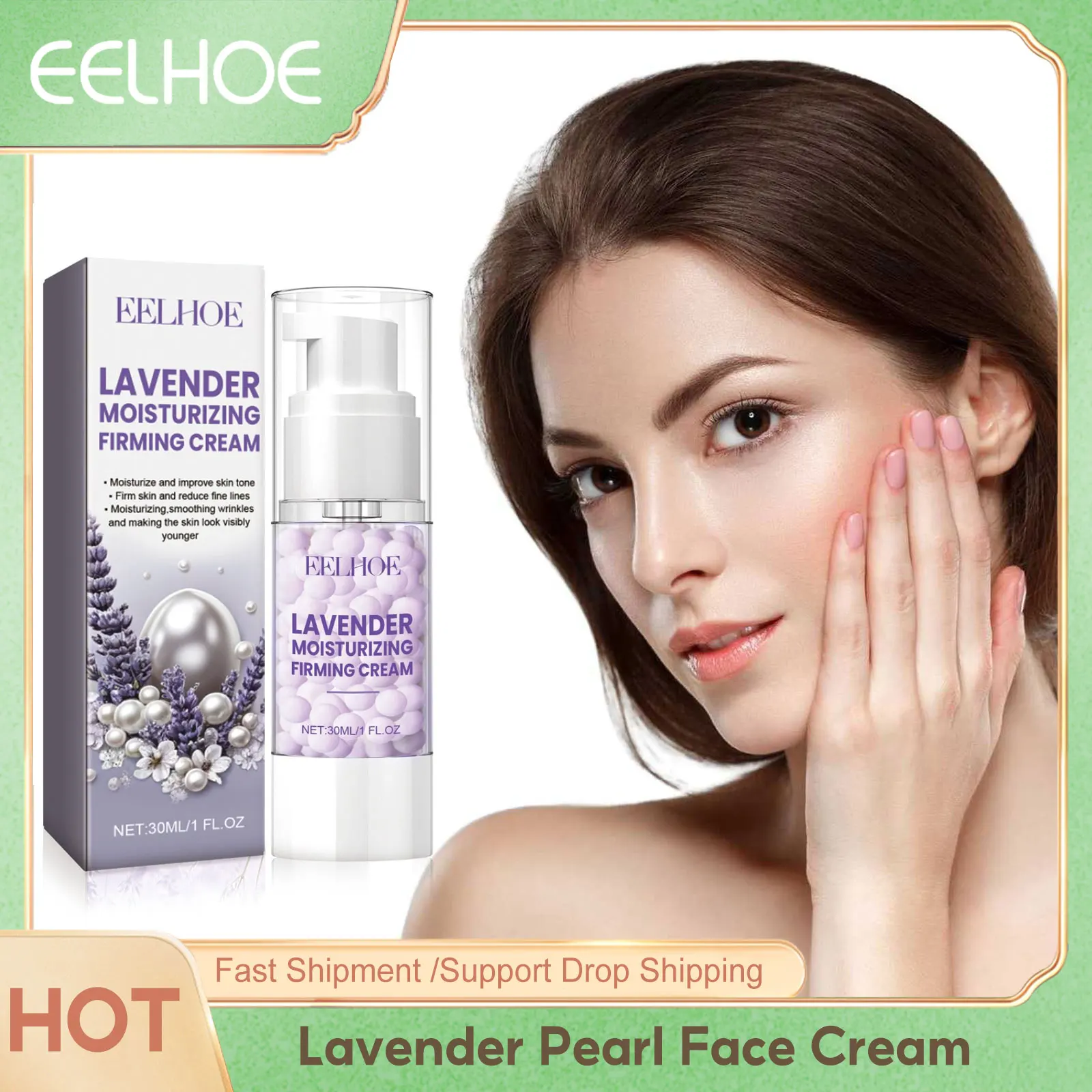 Lavender Firming Face Cream for Fading Fine L-Ines Improve Face Dullness Skin Rejuvenation Brighten Skin Tone Moisturizing Cream