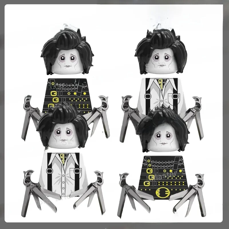 MOC City film château ciseaux figurines d'action accessoires blocs de construction soldat imprimé armes cheveux briques à monter soi-même enfants jouet cadeaux