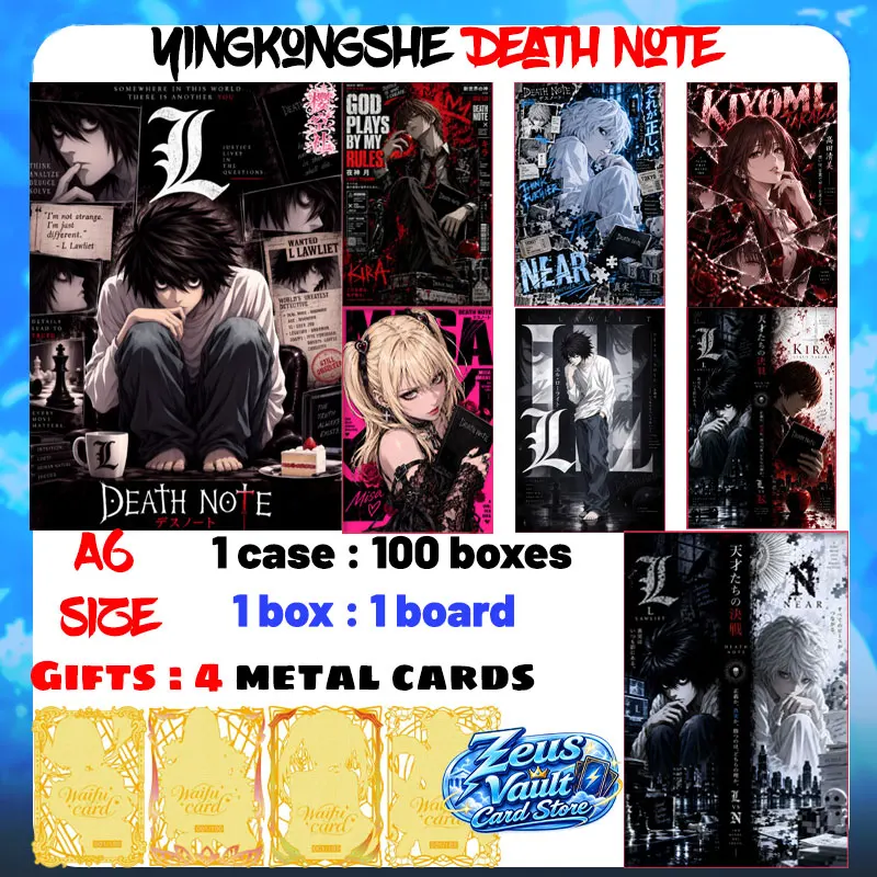 Wholesale 2026 Newest YingKongShe Death Note A6 Board Light Yagami L Hobby Japanese Anime CCG Party Trending Toys Birthday Gifts