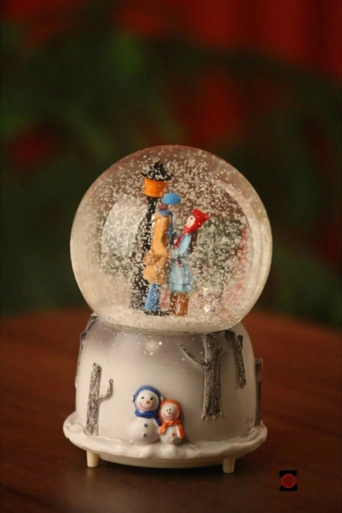 Amor infinito conto de inverno cor mudando luminoso musical tamanho médio globo de neve e zircão floco de neve colar