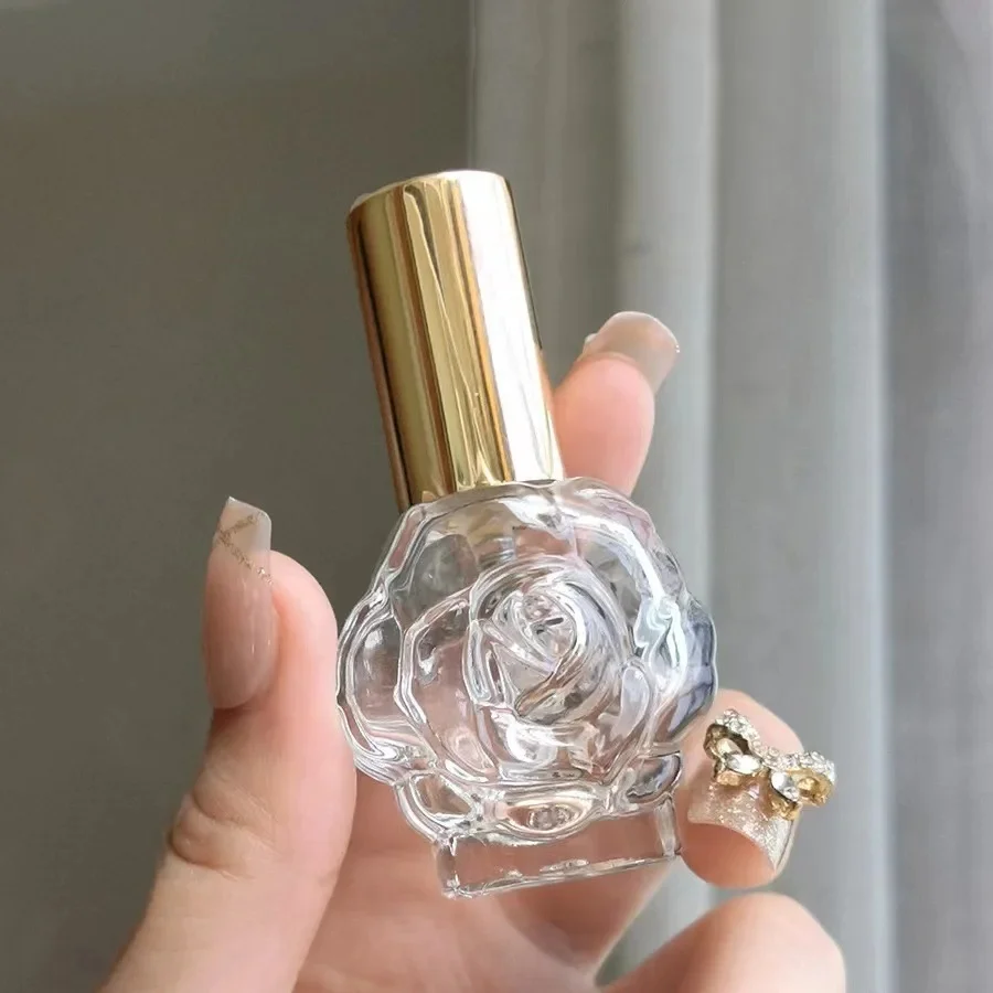 Bouteille de parfum en verre de 10ML, Mini bouteille en forme de Rose, récipient d'alcool cosmétique vide, atomiseur de brume, pulvérisateur Simple de voyage