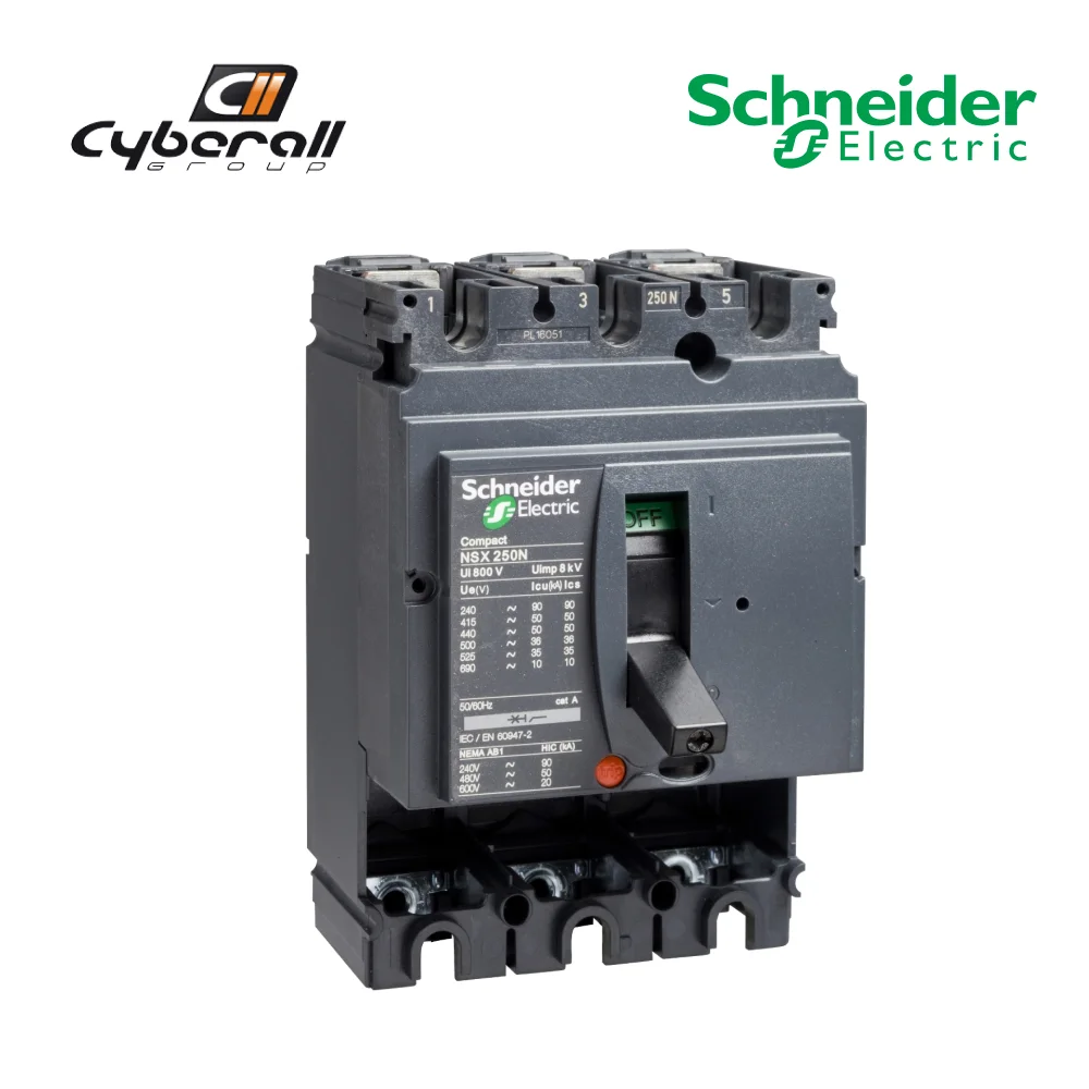 Schneider Electric-Cyberall-magnetothermal motor circuit breaker, Compact model NSX250H, 3 pole 3D, 250A 690V AC 50/60Hz