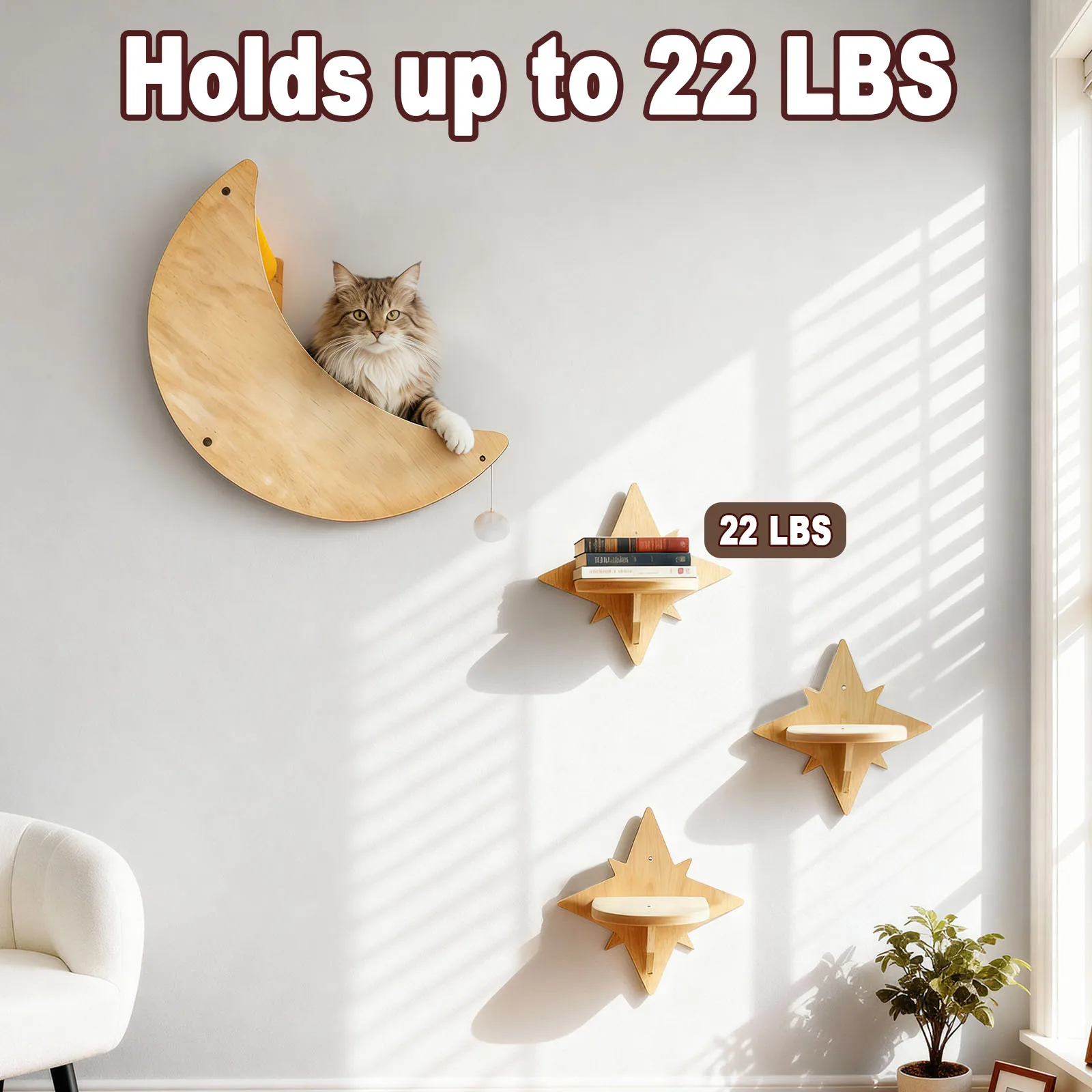 Casa luna para gatos – Estante decorativo de pared - imagen 2