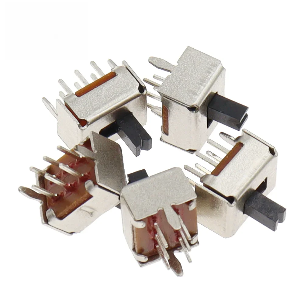 10 szt. Przełącznik dwupozycyjny SS22D07 2P2T 6 pinów DPDT pionowy uchwyt wysoki 4MM SS22D07VG4 — zdjęcie 2