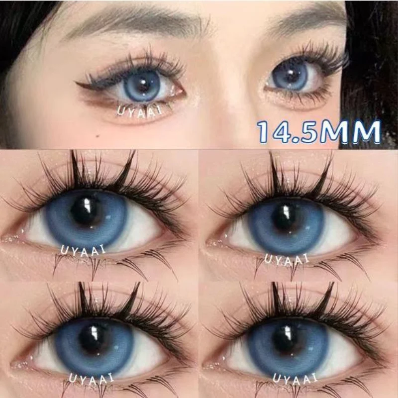 UYAAI 2 unids/par lentes de contacto de colores para miopía lentes de Color para ojos con dioptrías lentes de contacto para ojos lentes marrones naturales