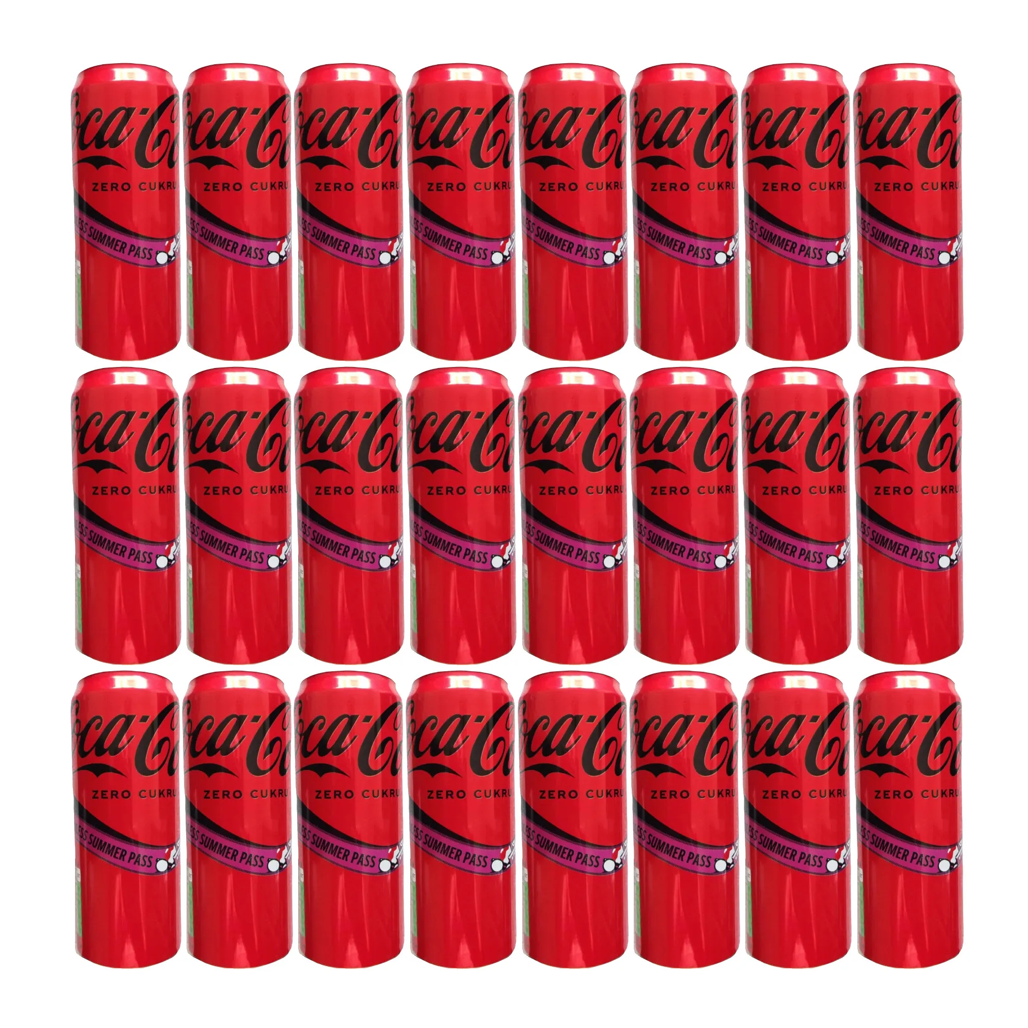 24x COCA-COLA Zero carbonated drink 0.33L can narrow